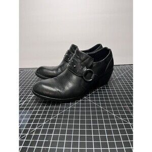 Born Womens Lorlei Boot Size 7 Black Leather Low Block Heel Harness Western Moto
